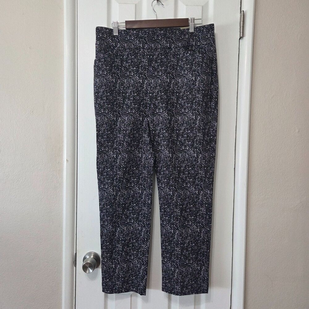 Chico's Josie Perfect Stretch Slim Ankle Pants Black Print Size 2 US 12